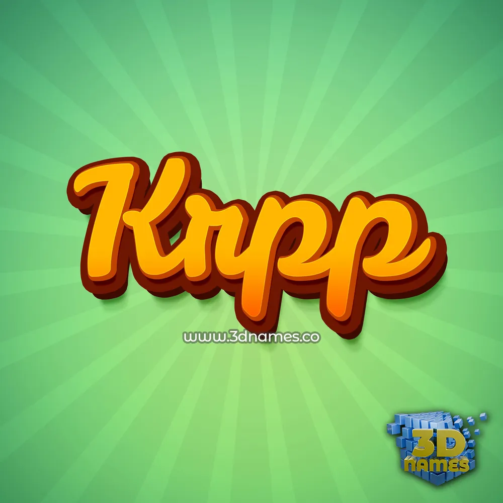 krpp in Green Rays style - 3D name wallpaper