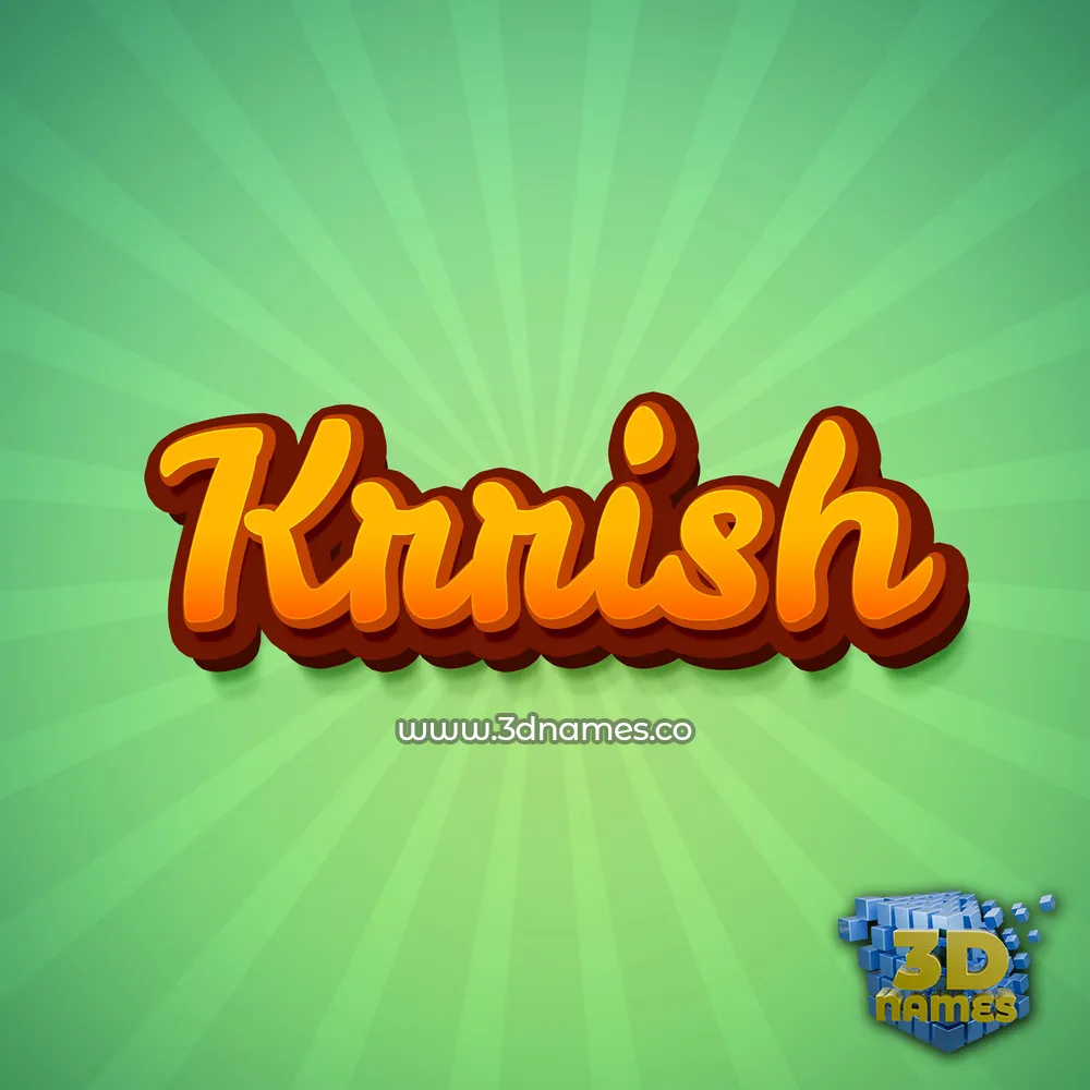 krrish in Green Rays style - 3D name wallpaper