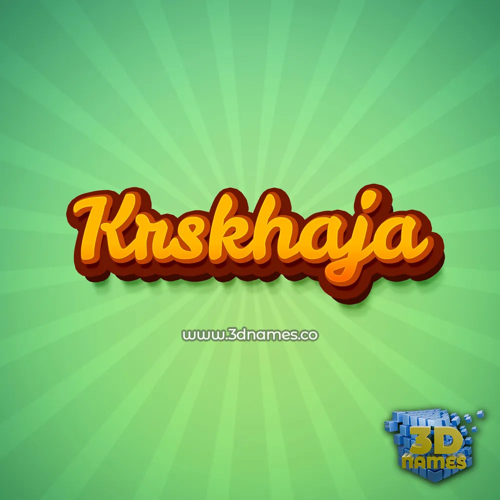 krskhaja in Green Rays style - 3D name wallpaper