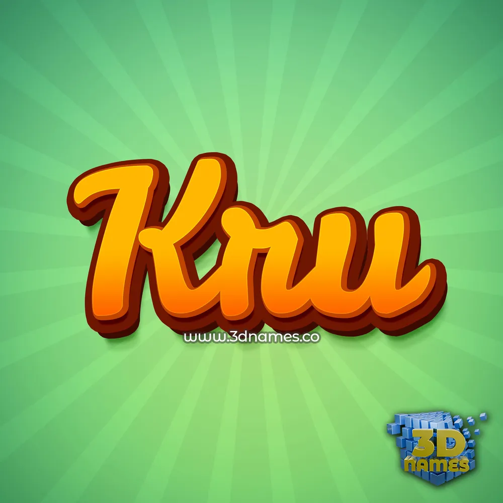 kru in Green Rays style - 3D name wallpaper