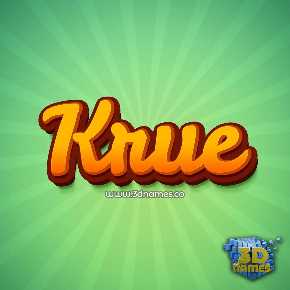 krue in Green Rays style - 3D name wallpaper