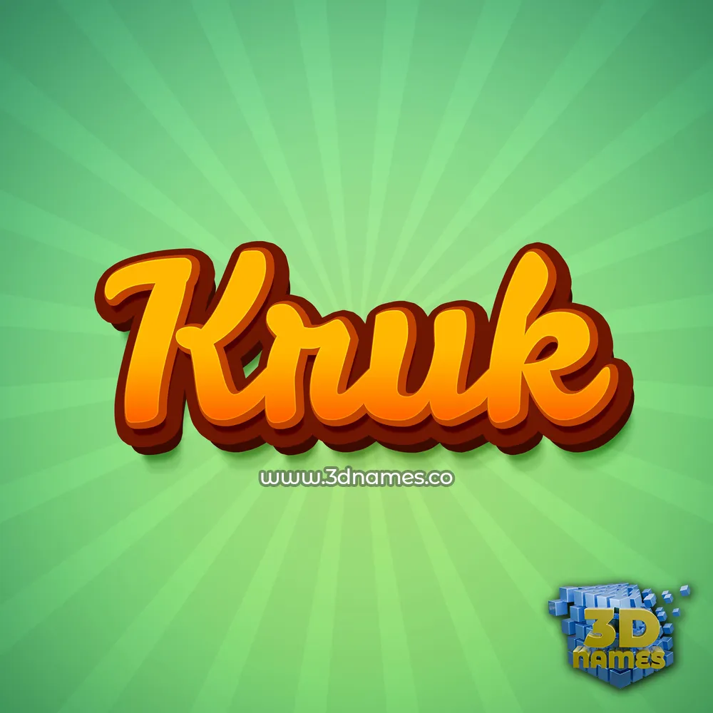 kruk in Green Rays style - 3D name wallpaper