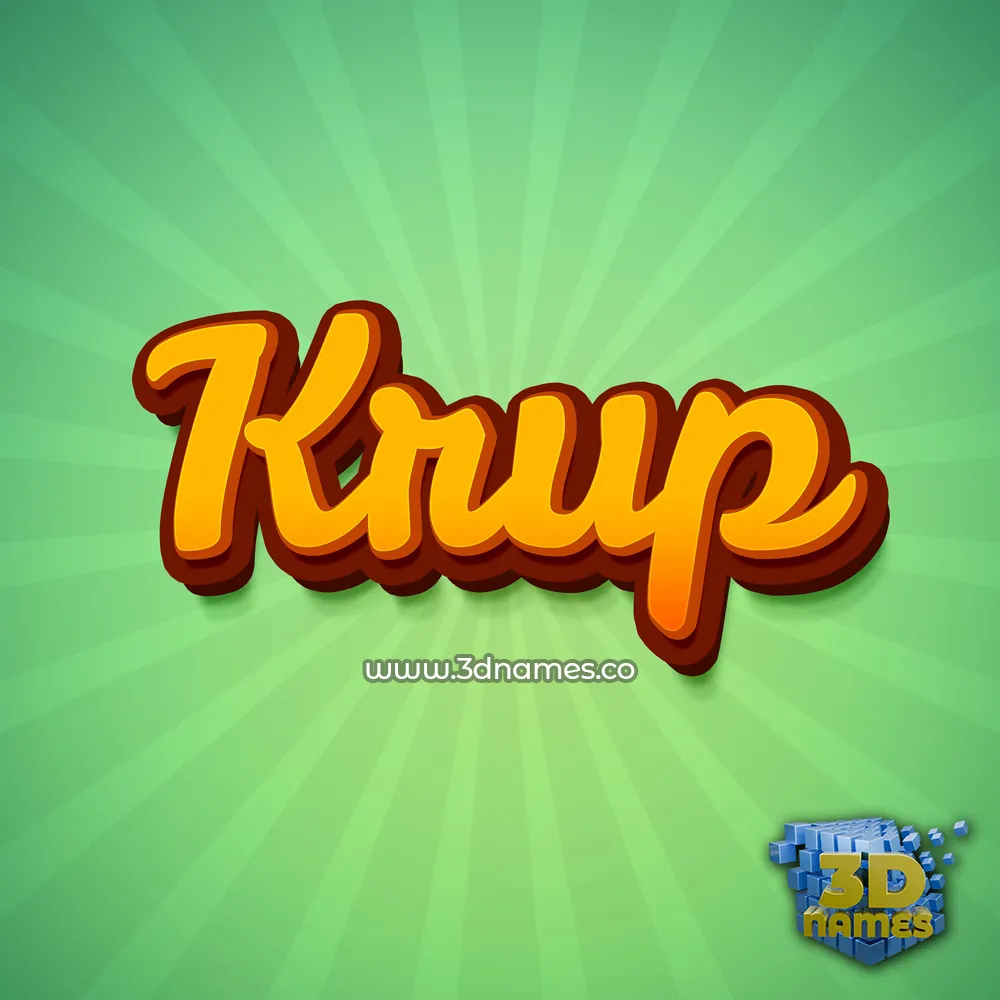 krup in Green Rays style - 3D name wallpaper