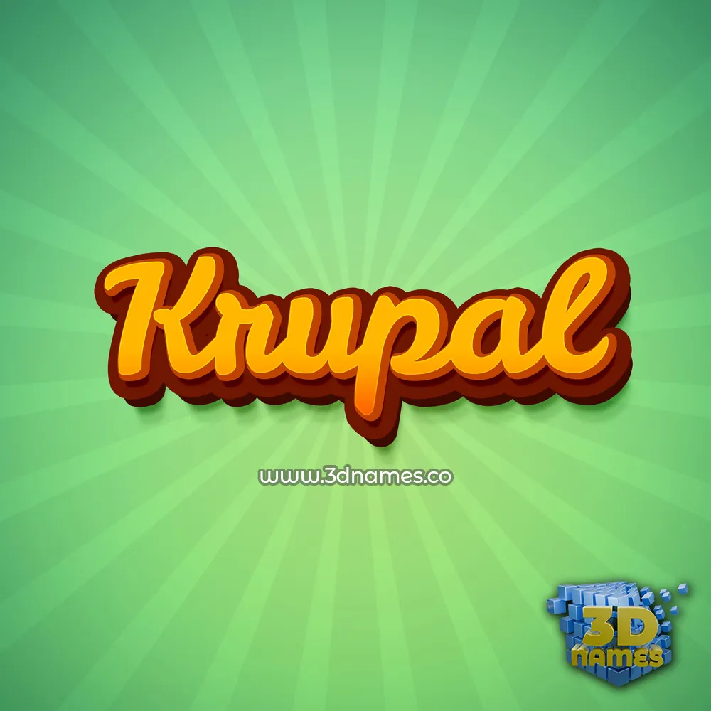krupal in Green Rays style - 3D name wallpaper