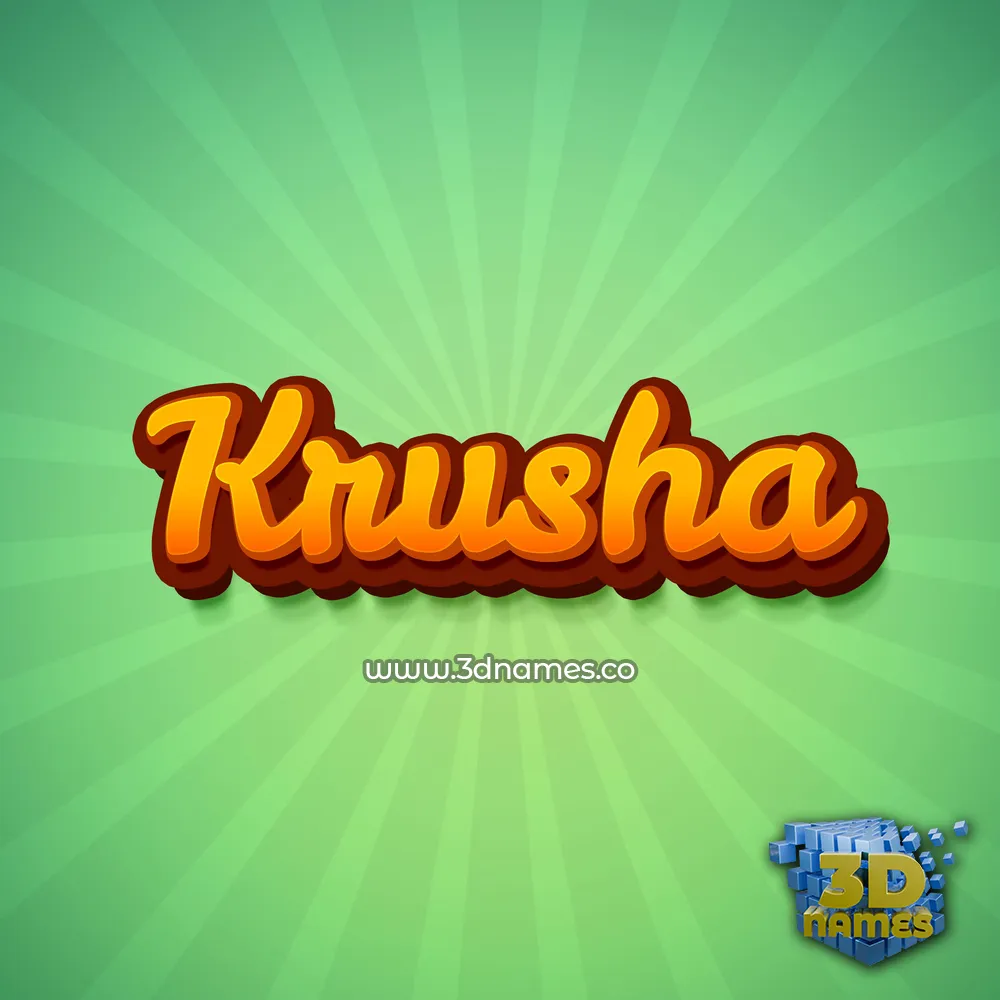 krusha in Green Rays style - 3D name wallpaper