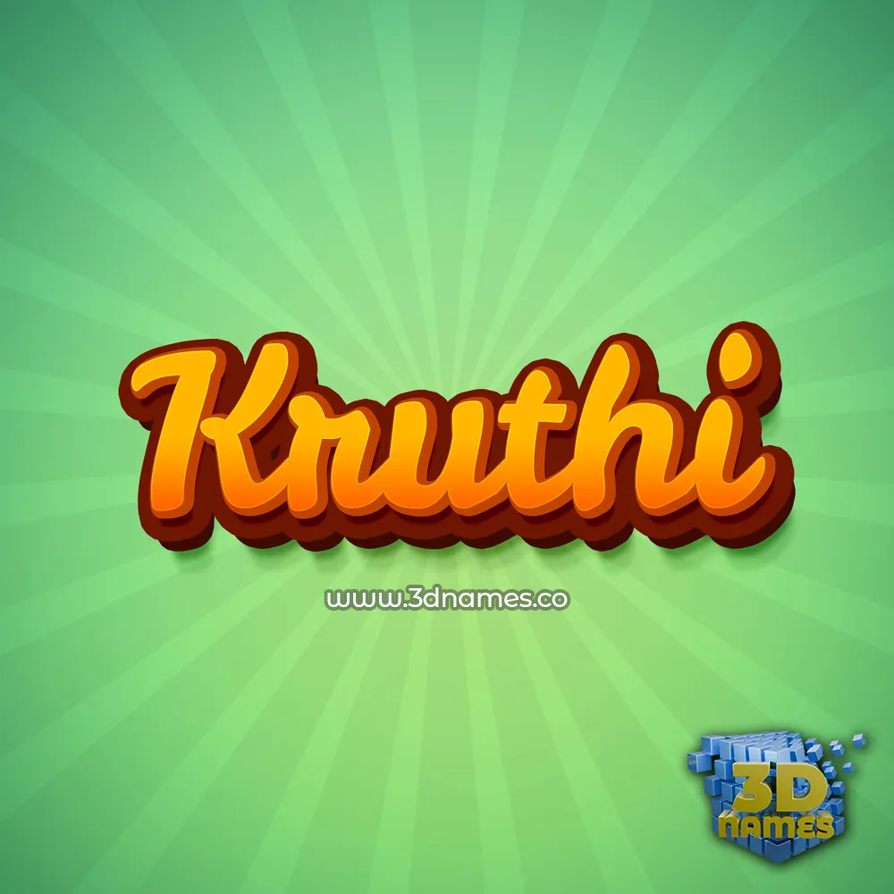 kruthi in Green Rays style - 3D name wallpaper