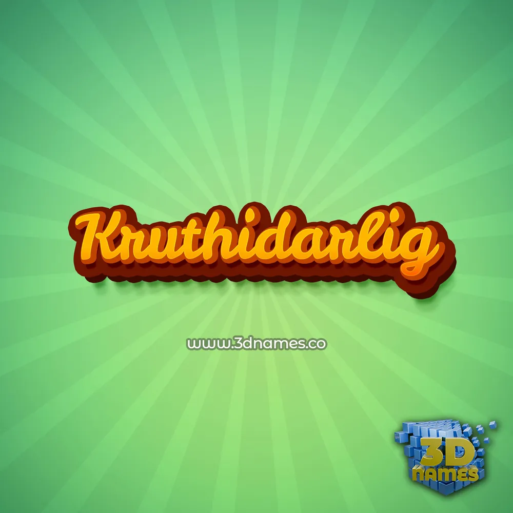 kruthidarlig in Green Rays style - 3D name wallpaper