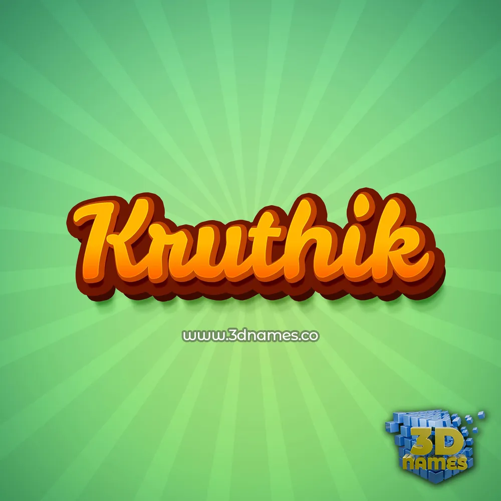 kruthik in Green Rays style - 3D name wallpaper