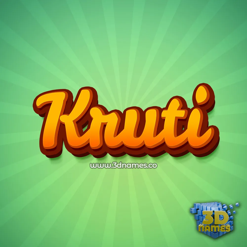 kruti in Green Rays style - 3D name wallpaper