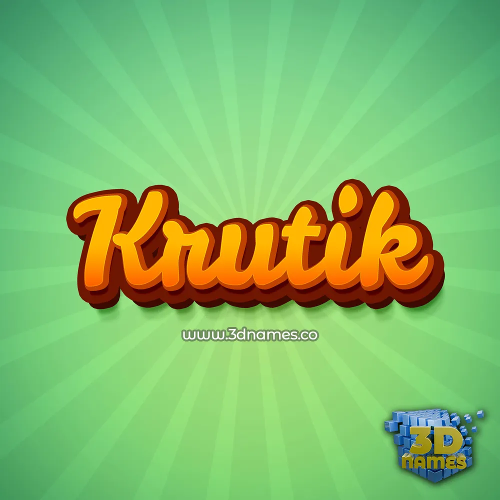 krutik in Green Rays style - 3D name wallpaper