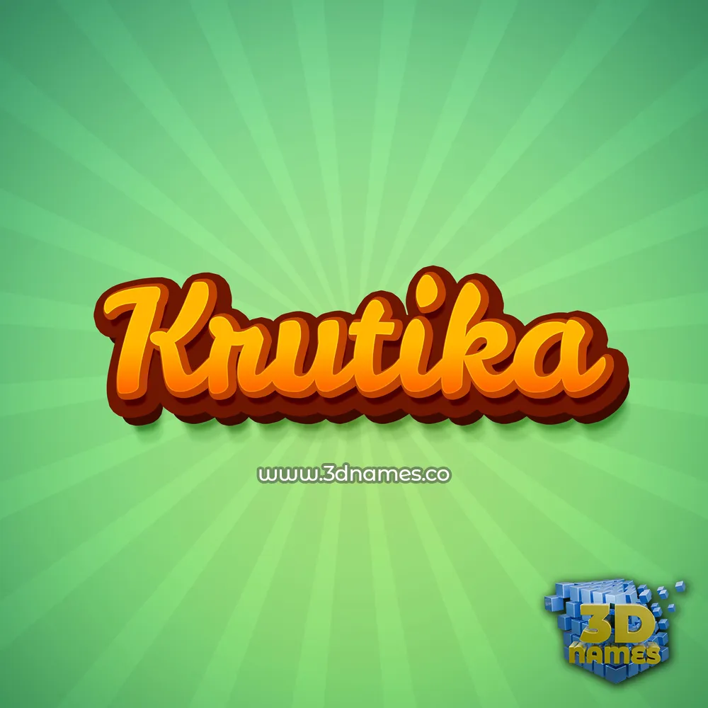 krutika in Green Rays style - 3D name wallpaper