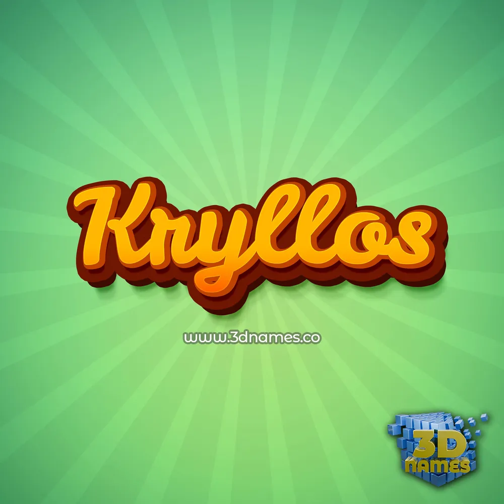 kryllos in Green Rays style - 3D name wallpaper