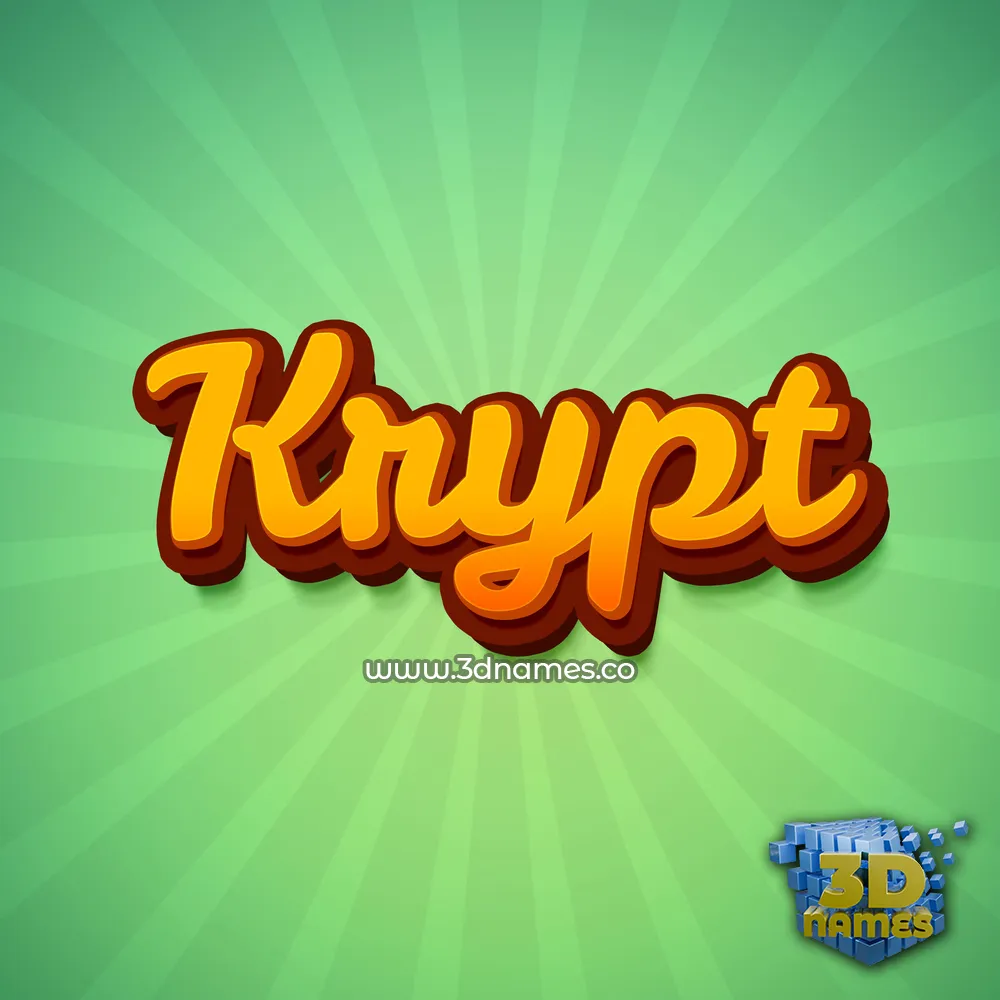 krypt in Green Rays style - 3D name wallpaper