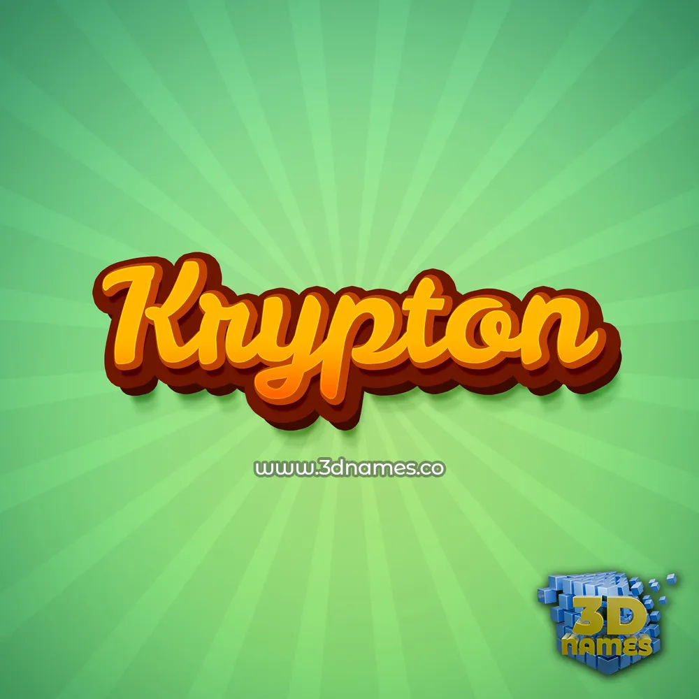 krypton in Green Rays style - 3D name wallpaper