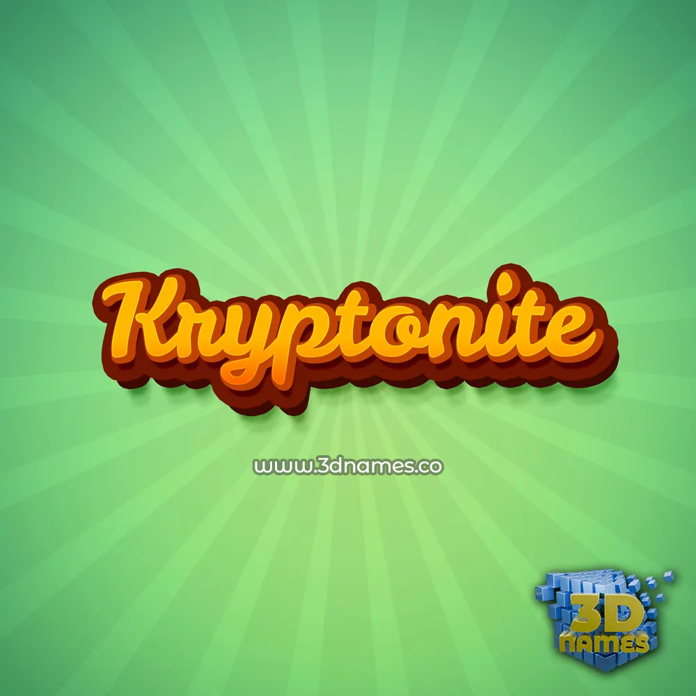 kryptonite in Green Rays style - 3D name wallpaper