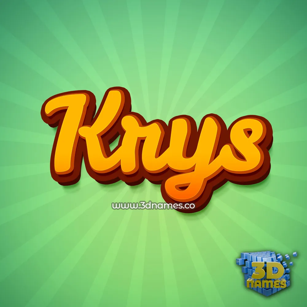 krys in Green Rays style - 3D name wallpaper