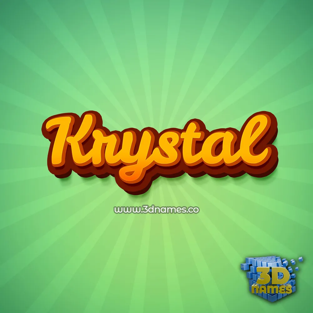 krystal in Green Rays style - 3D name wallpaper