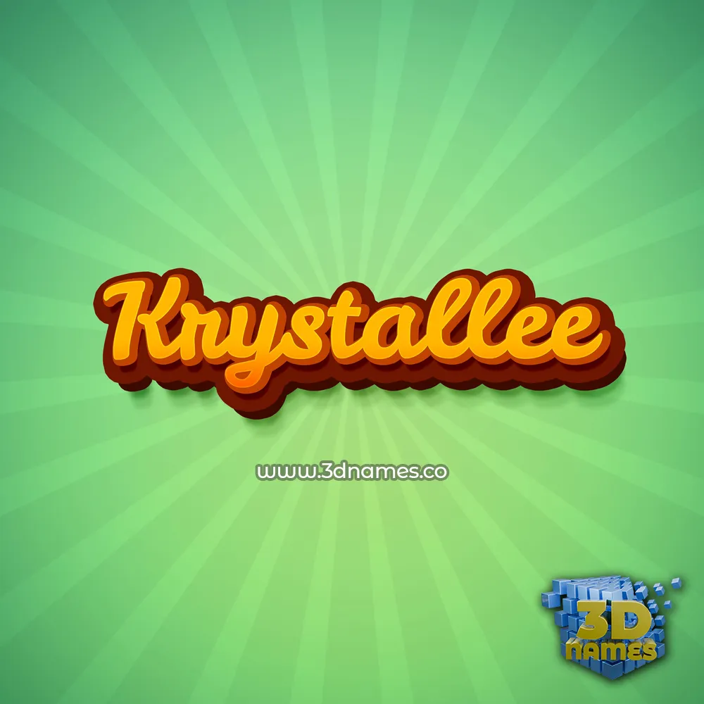 krystallee in Green Rays style - 3D name wallpaper