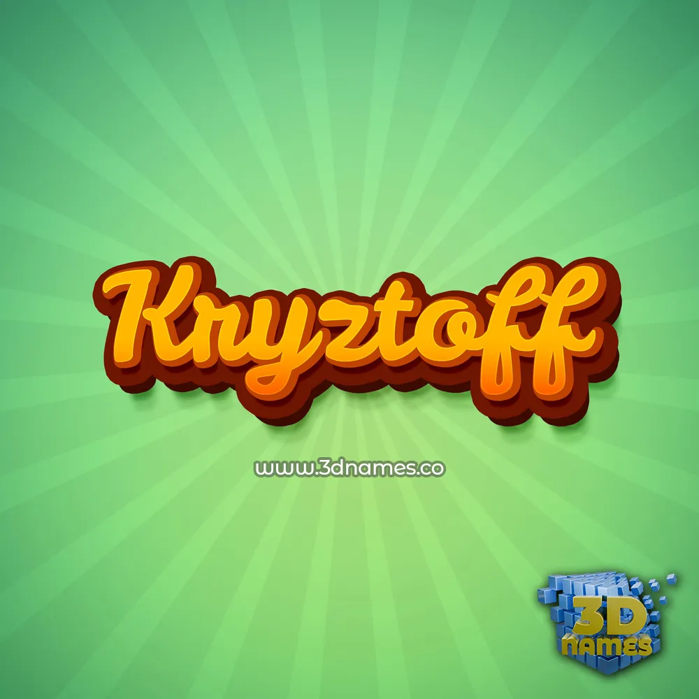 kryztoff in Green Rays style - 3D name wallpaper