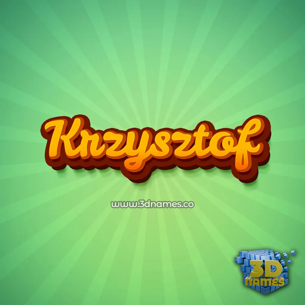 krzysztof in Green Rays style - 3D name wallpaper