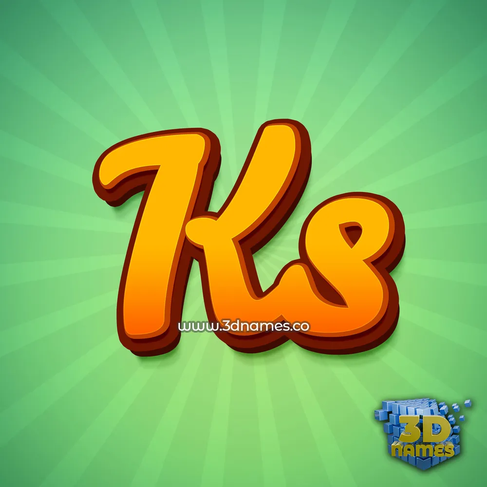 ks in Green Rays style - 3D name wallpaper