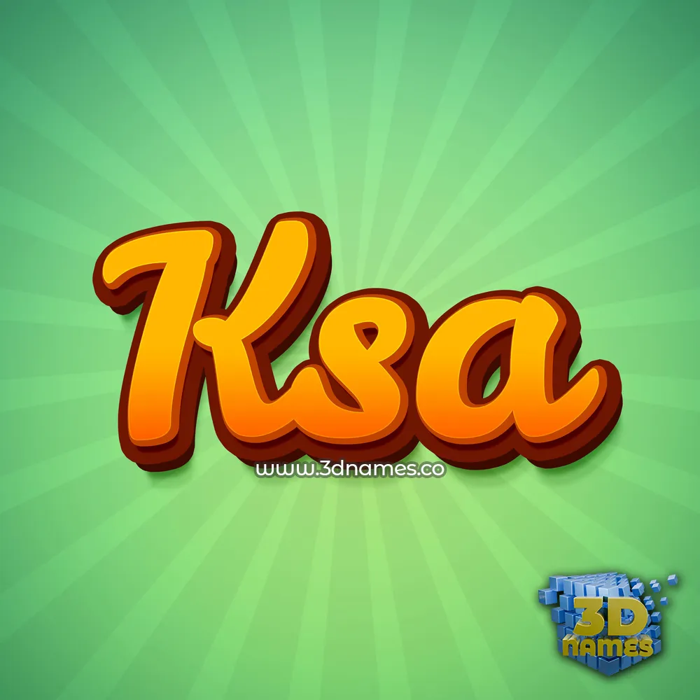 ksa in Green Rays style - 3D name wallpaper