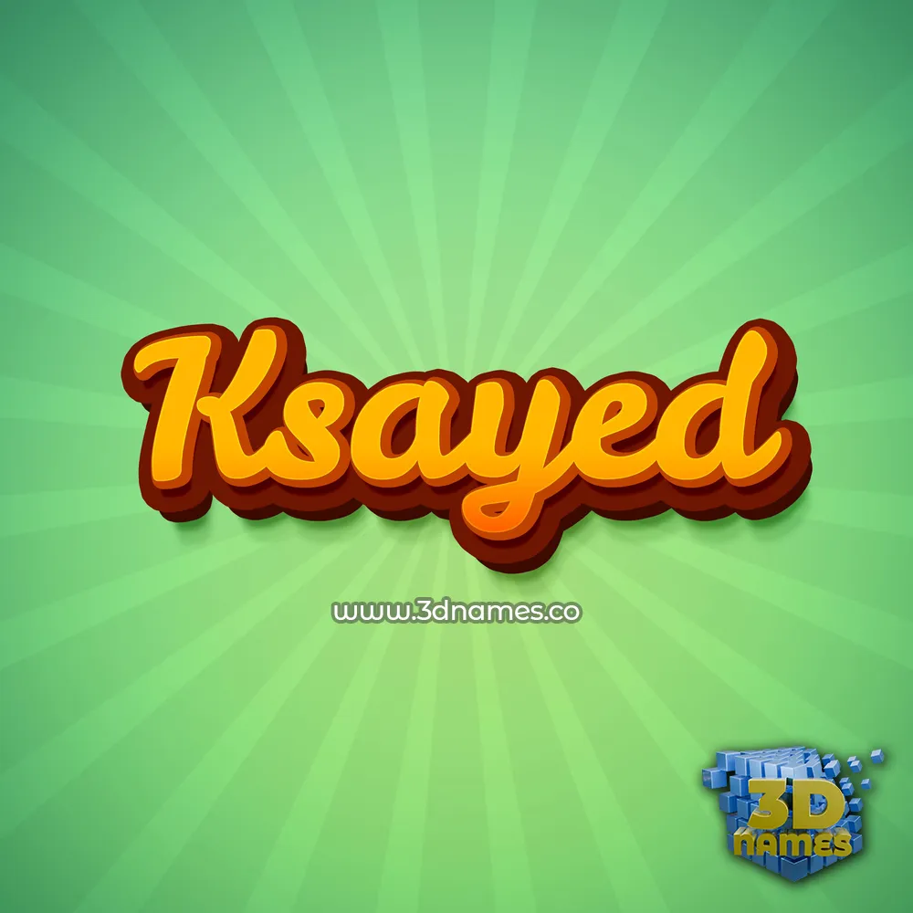 ksayed in Green Rays style - 3D name wallpaper