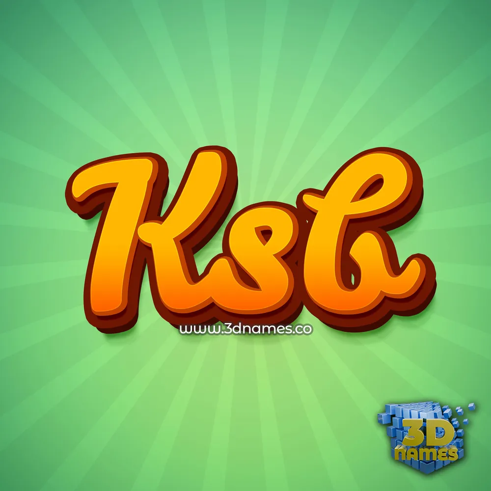 ksb in Green Rays style - 3D name wallpaper