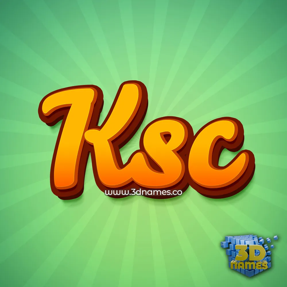 ksc in Green Rays style - 3D name wallpaper