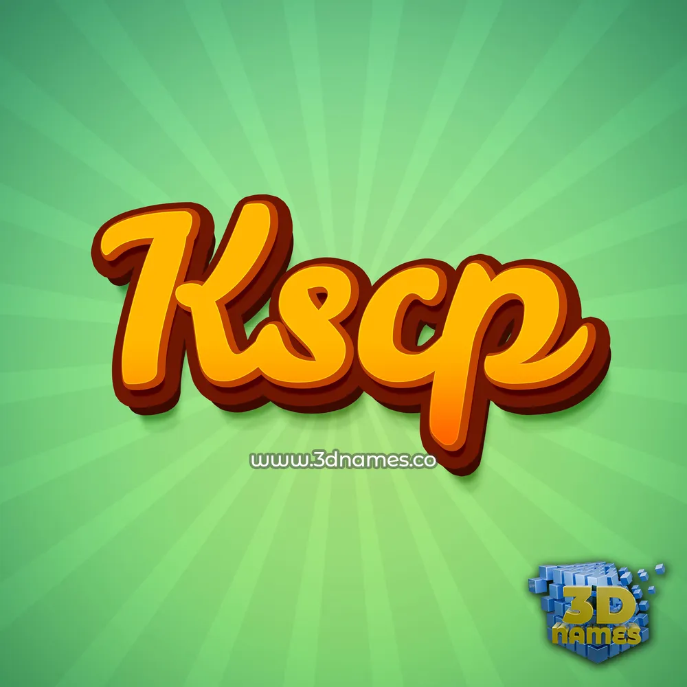 kscp in Green Rays style - 3D name wallpaper