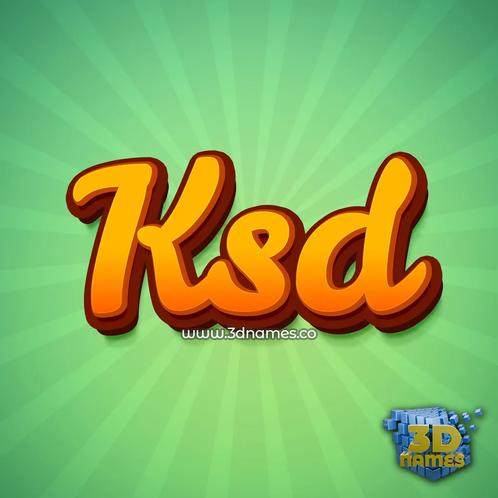 ksd in Green Rays style - 3D name wallpaper
