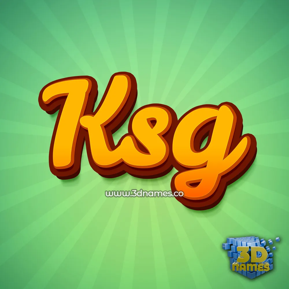 ksg in Green Rays style - 3D name wallpaper