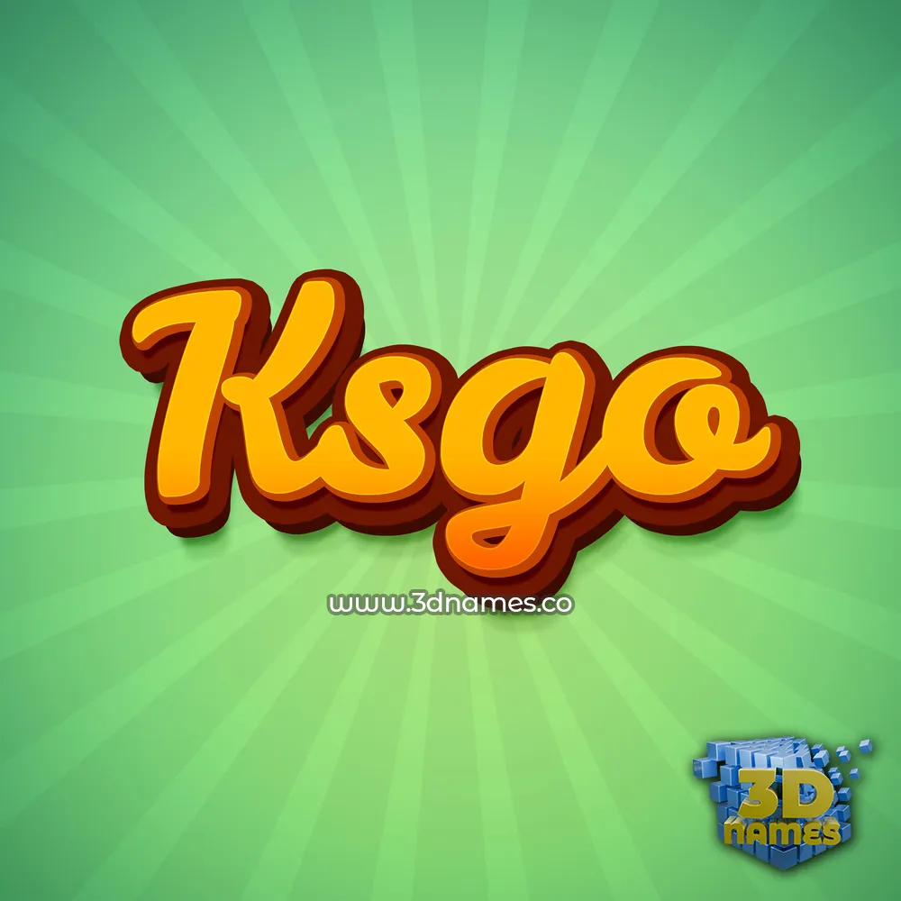 ksgo in Green Rays style - 3D name wallpaper