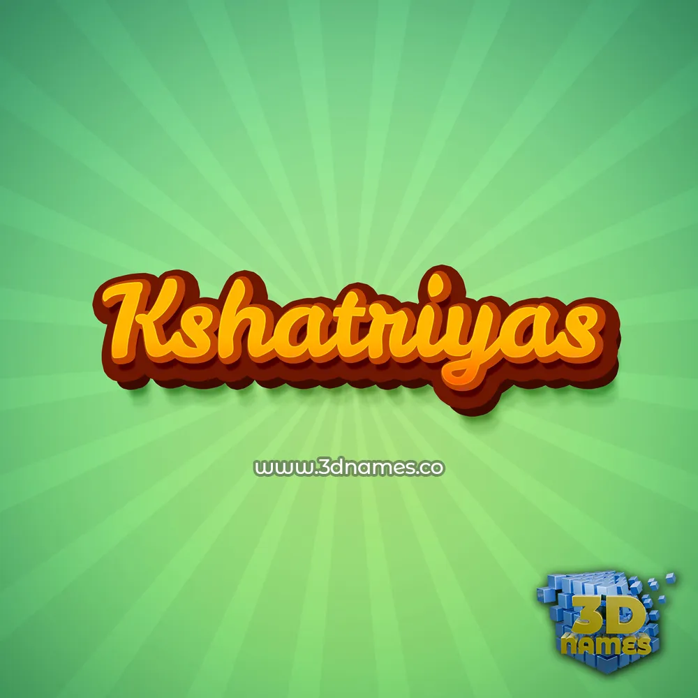 kshatriyas in Green Rays style - 3D name wallpaper