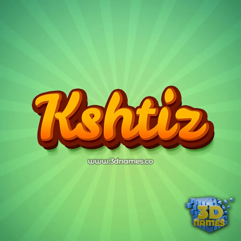 kshtiz in Green Rays style - 3D name wallpaper