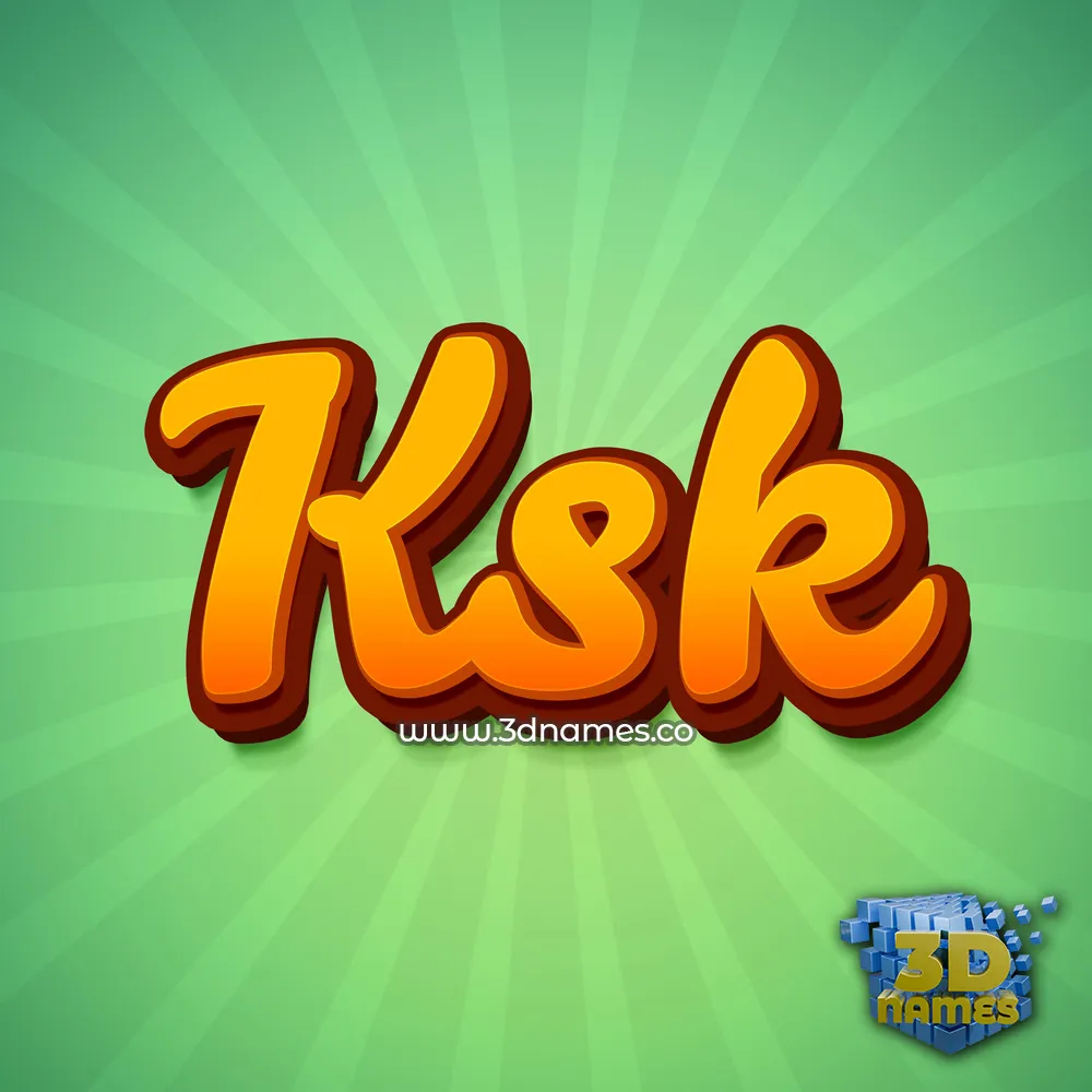 ksk in Green Rays style - 3D name wallpaper