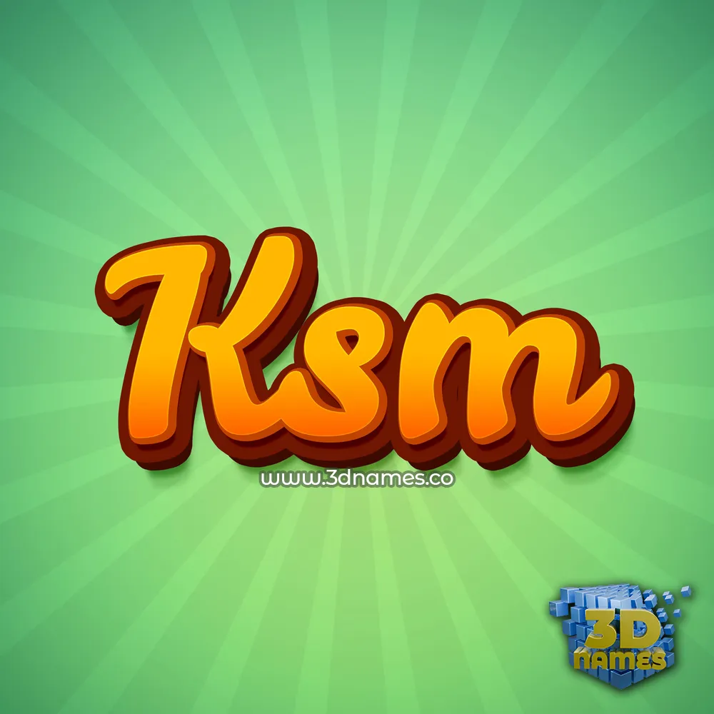 ksm in Green Rays style - 3D name wallpaper