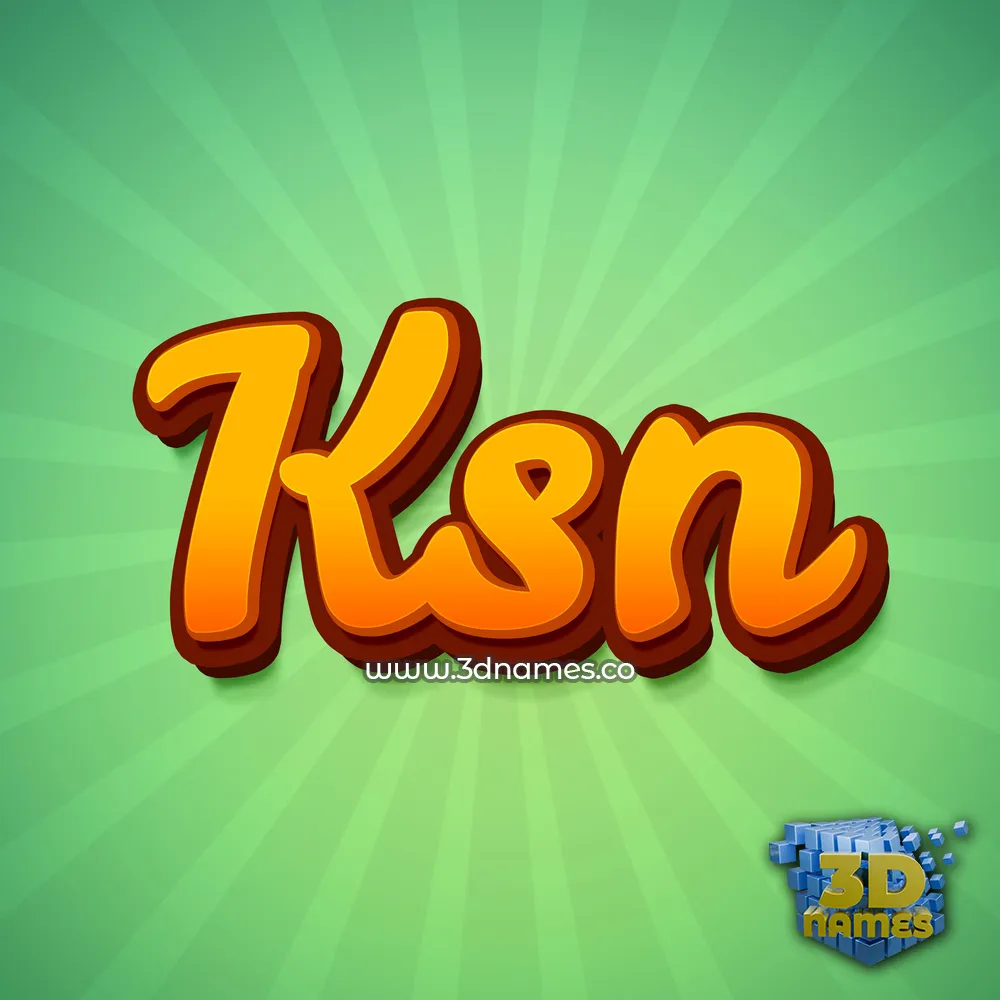 ksn in Green Rays style - 3D name wallpaper