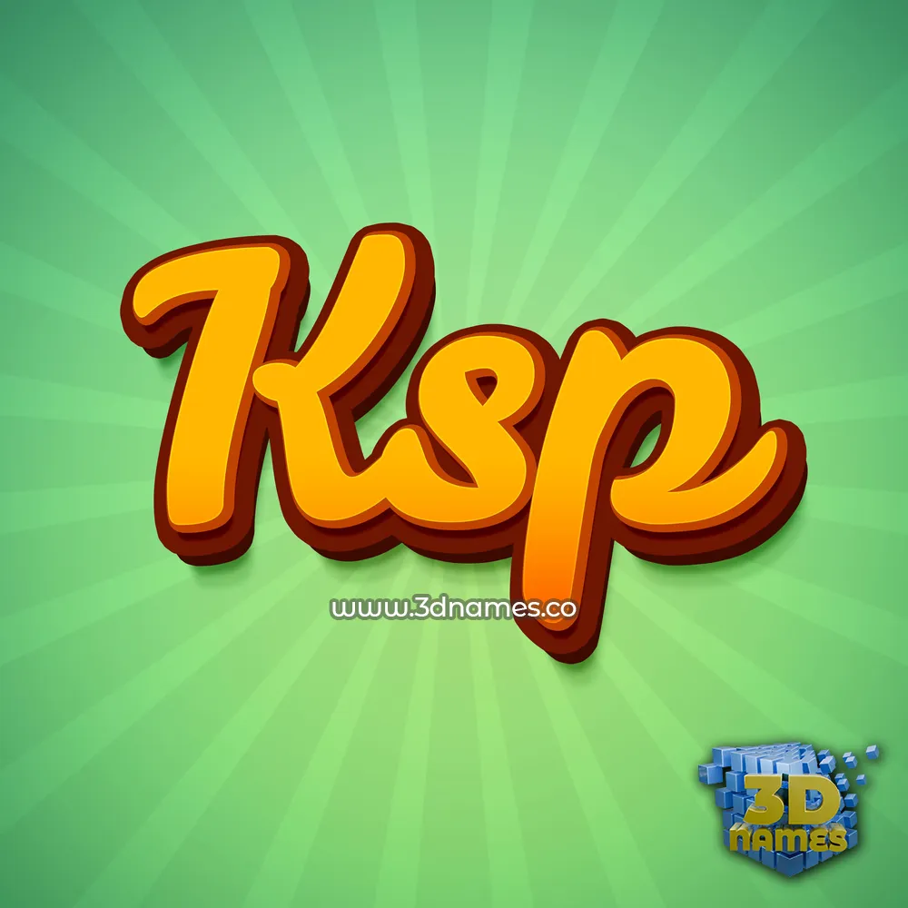 ksp in Green Rays style - 3D name wallpaper