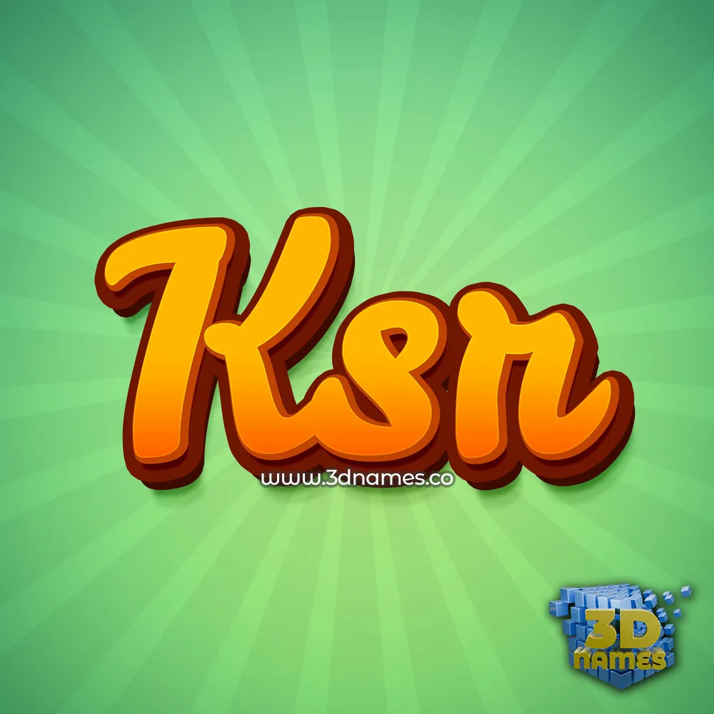 ksr in Green Rays style - 3D name wallpaper