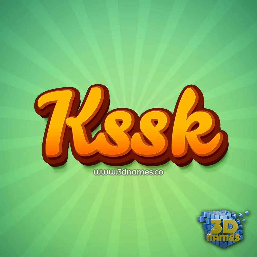 kssk in Green Rays style - 3D name wallpaper