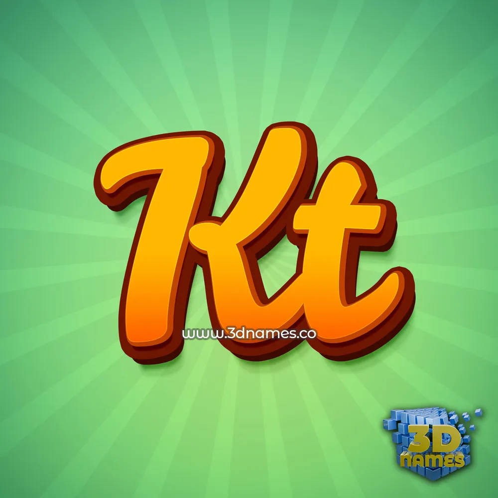 kt in Green Rays style - 3D name wallpaper
