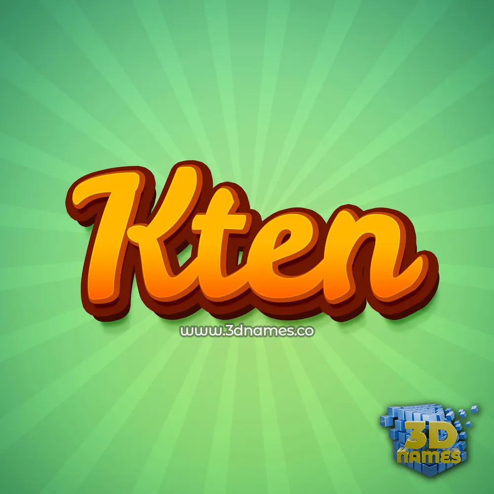 kten in Green Rays style - 3D name wallpaper