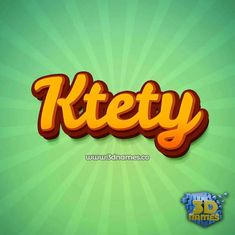 ktety in Green Rays style - 3D name wallpaper