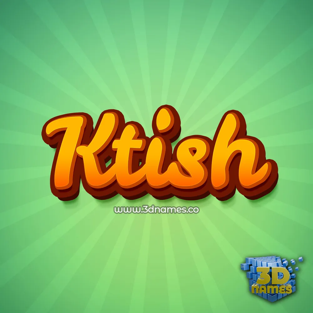 ktish in Green Rays style - 3D name wallpaper