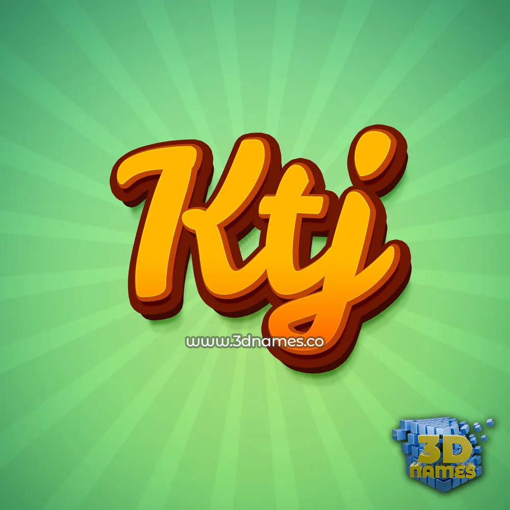 ktj in Green Rays style - 3D name wallpaper