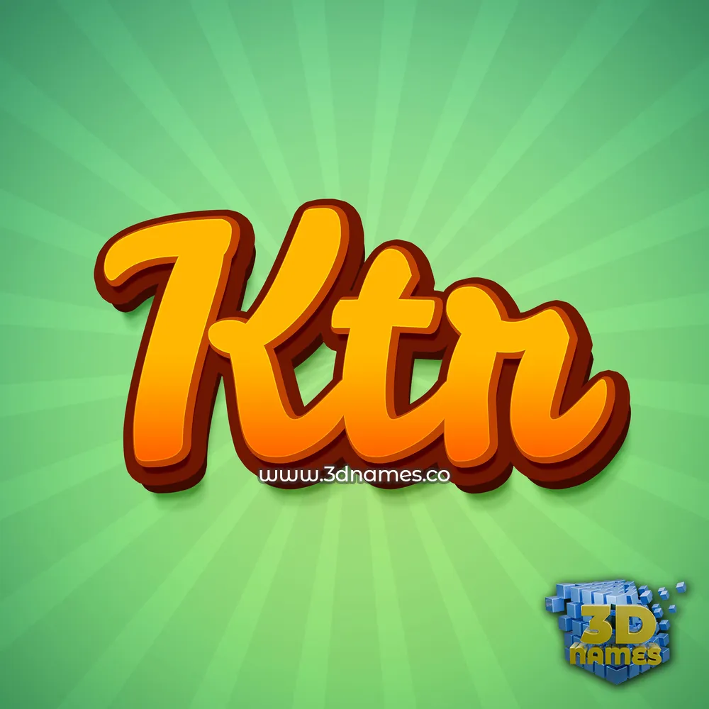 ktr in Green Rays style - 3D name wallpaper