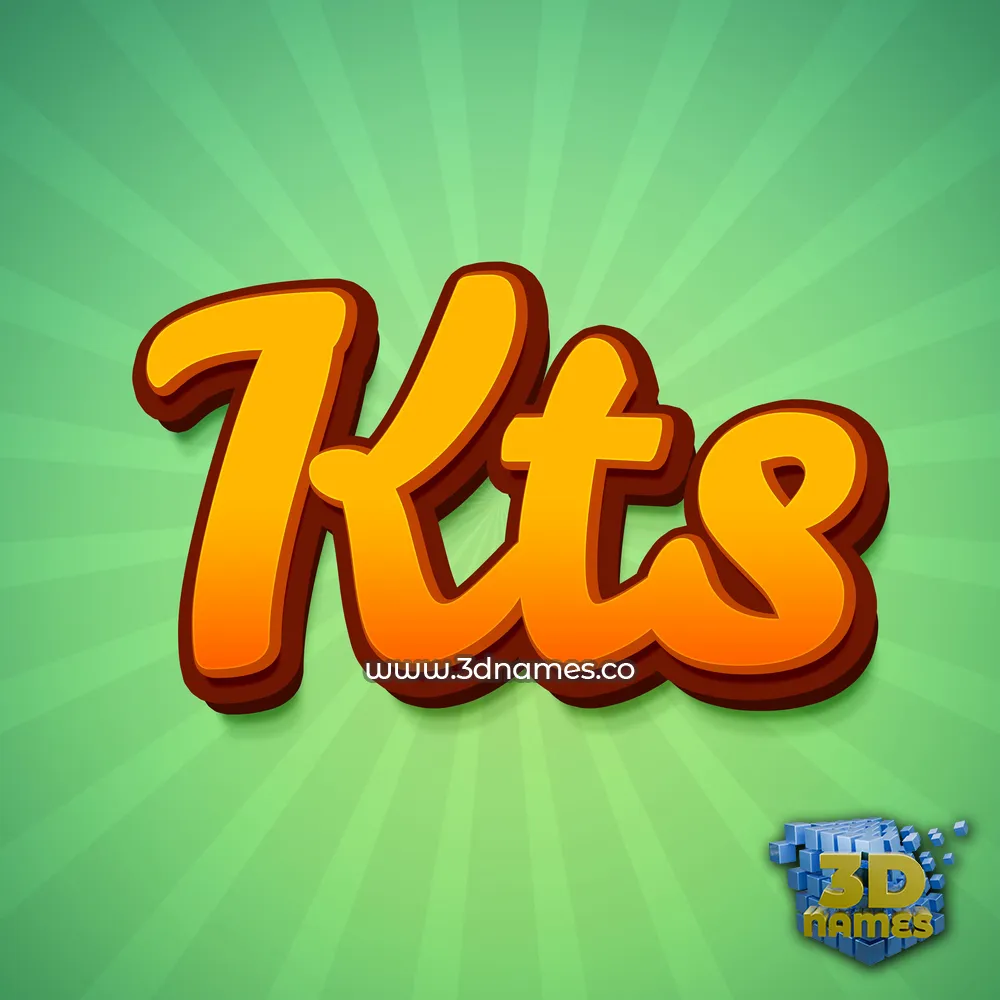 kts in Green Rays style - 3D name wallpaper