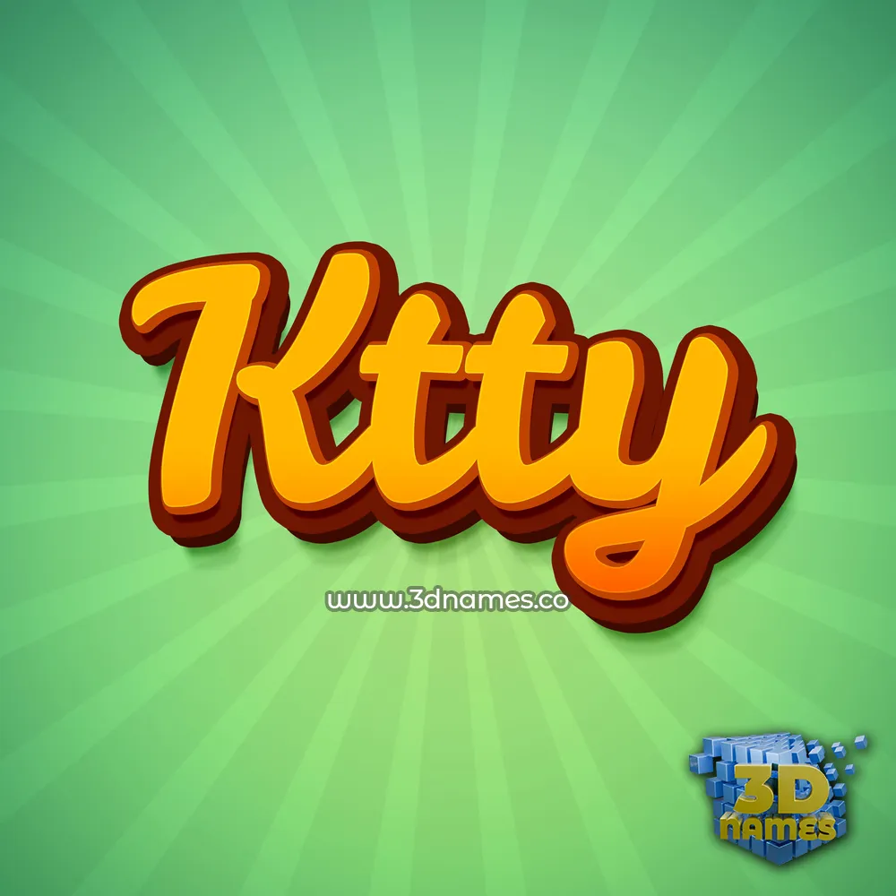 ktty in Green Rays style - 3D name wallpaper