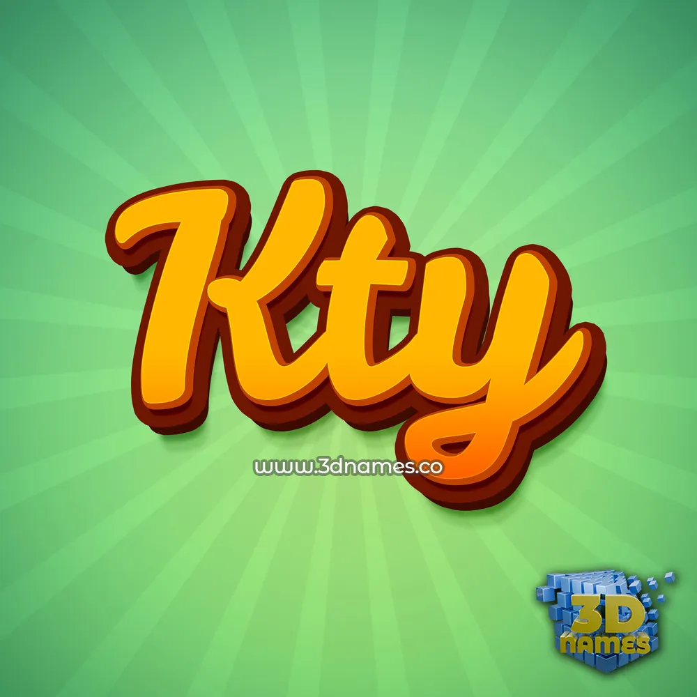kty in Green Rays style - 3D name wallpaper